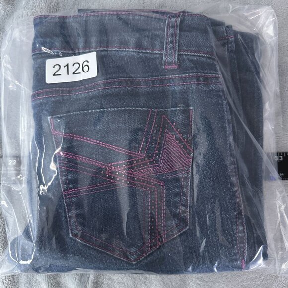 Grane Bootcut Jeans Womens Size 5 Junior Low Rise Embroidered Pockets Blue - Picture 12 of 12